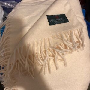 Cream Fringed Lamb Wool scarf